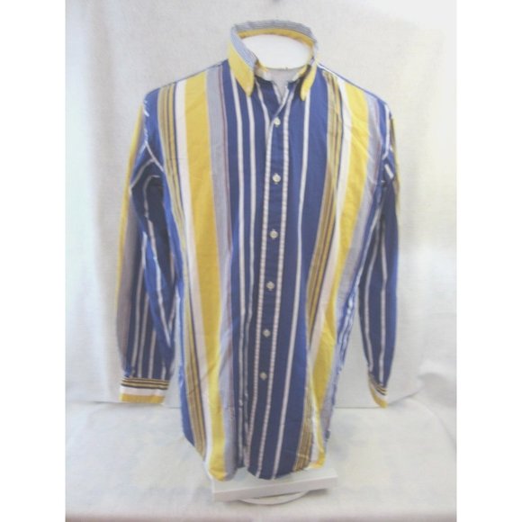 RALPH LAUREN Classic Fit slim Men Shirt 15 1/2 M vintage 1990s stripe cotton - Picture 3 of 8